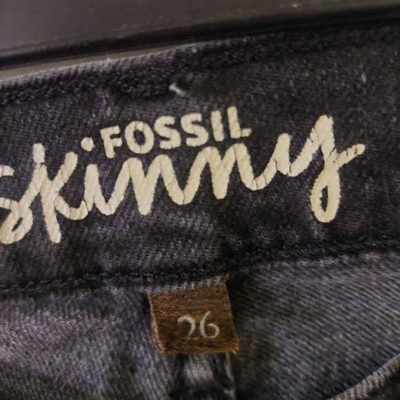 FOSSIL WOMENS SLATE BLACK SKINNY DENIM JEANS - Picture 9 of 11